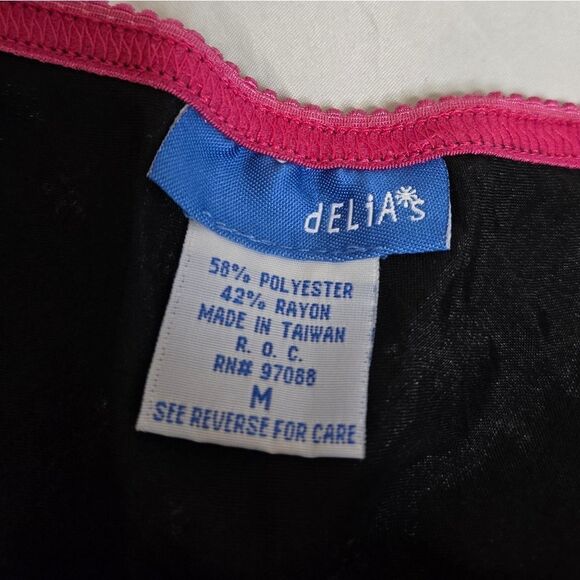 VINTAGE 90s Y2K Delia*s satin dark floral grunge bias cut midi slip skirt M - Picture 4 of 7